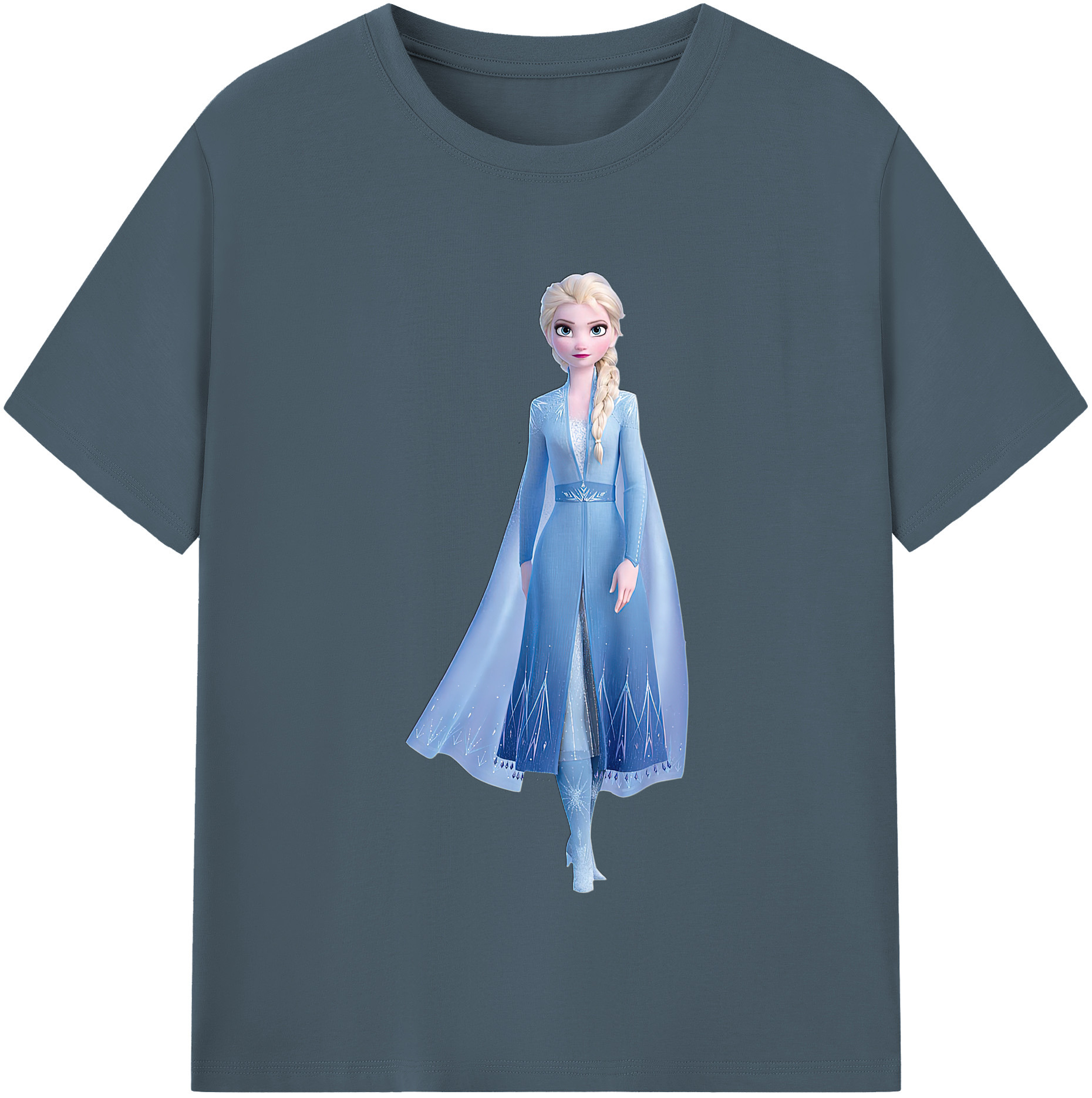 （画像用） アナと雪の女王 アンナ エルサ Frozen Anna Elsa 綿100％半袖Tシャツ（フロントプリント）